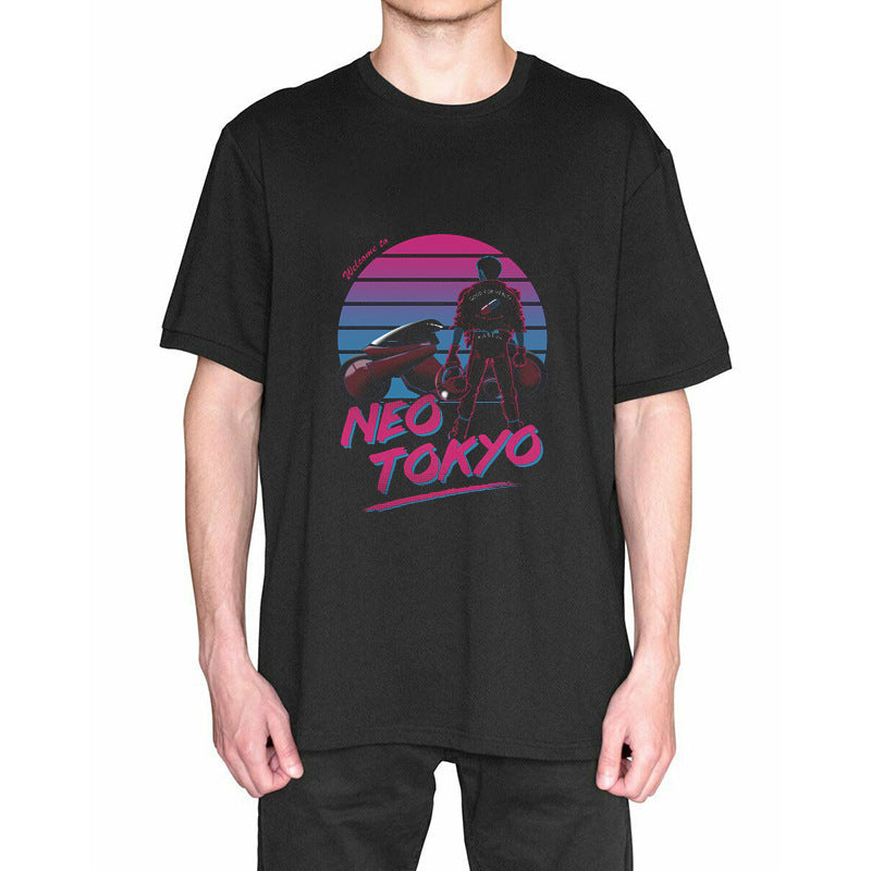 Akira capsule tee men featuring bold Neo Tokyo graphic on a black t-shirt
