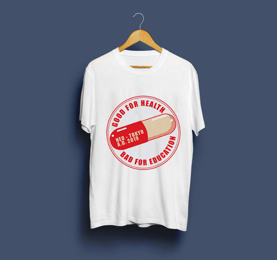 MONO//FIT Akira capsule tee men featuring a graphic design with health and education theme