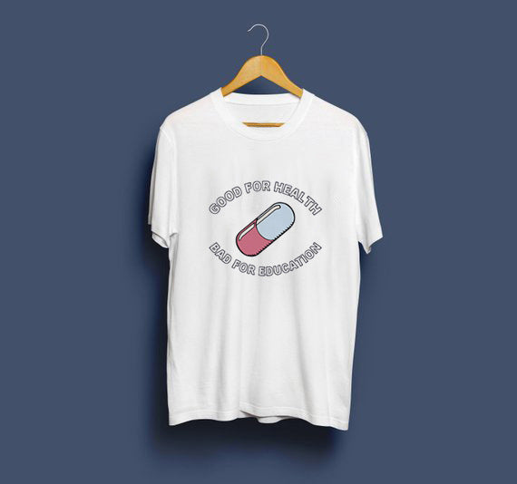 MONO//FIT Akira capsule tee men featuring a pill graphic with a humorous message