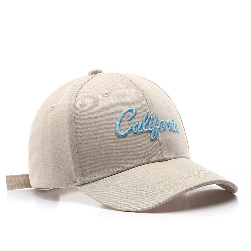 MONO//FIT California cap for men in light beige with embroidered blue lettering