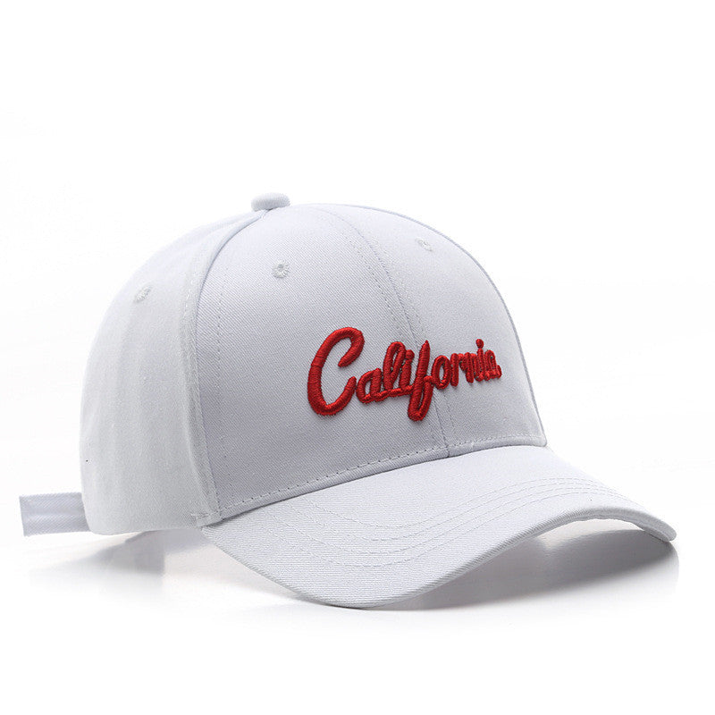 Men's MONO//FIT California cap for men in white with red embroidered text
