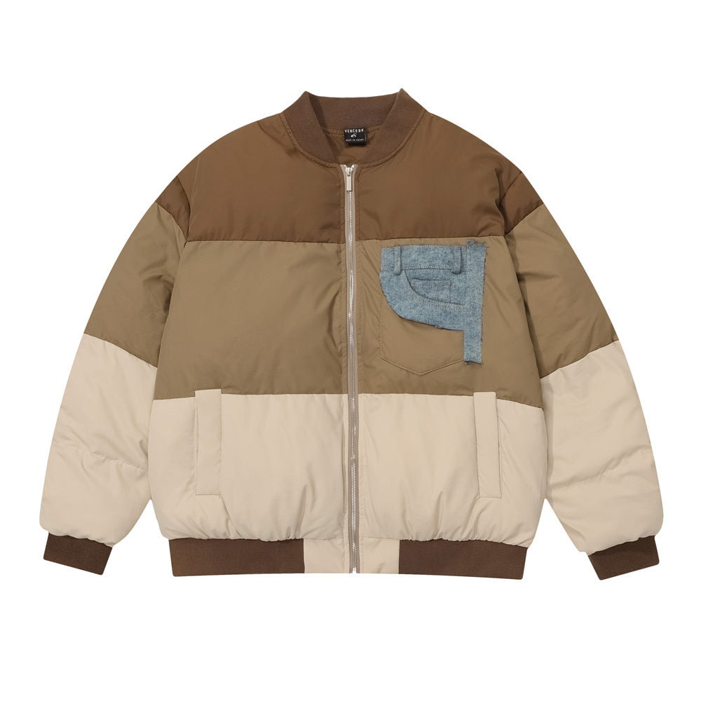 MONO//FIT color contrast men's jacket with patch pocket and stylish color blocks for a trendy look