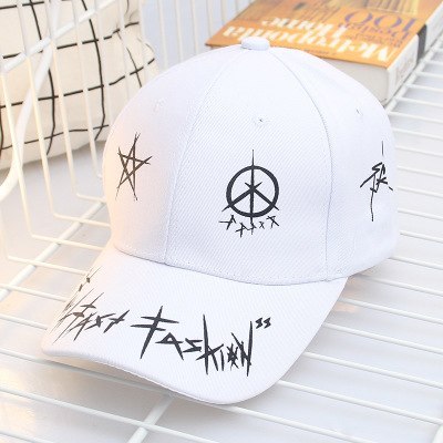 White MONO//FIT Custom grafitti men cap featuring unique designs for a stylish look