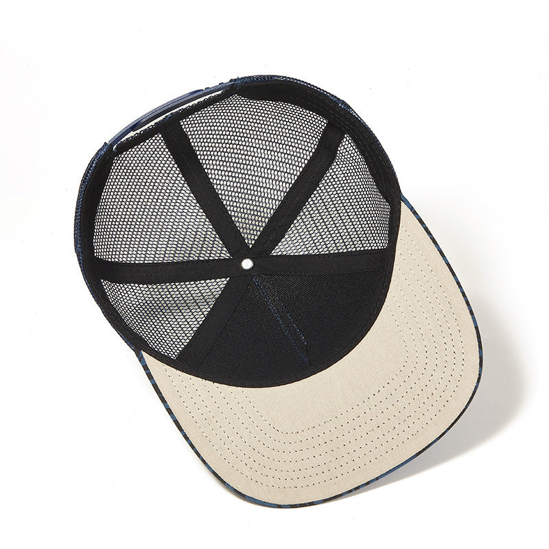 MONO//FIT hip-hop printed men cap featuring a mesh back and flat brim for a stylish look