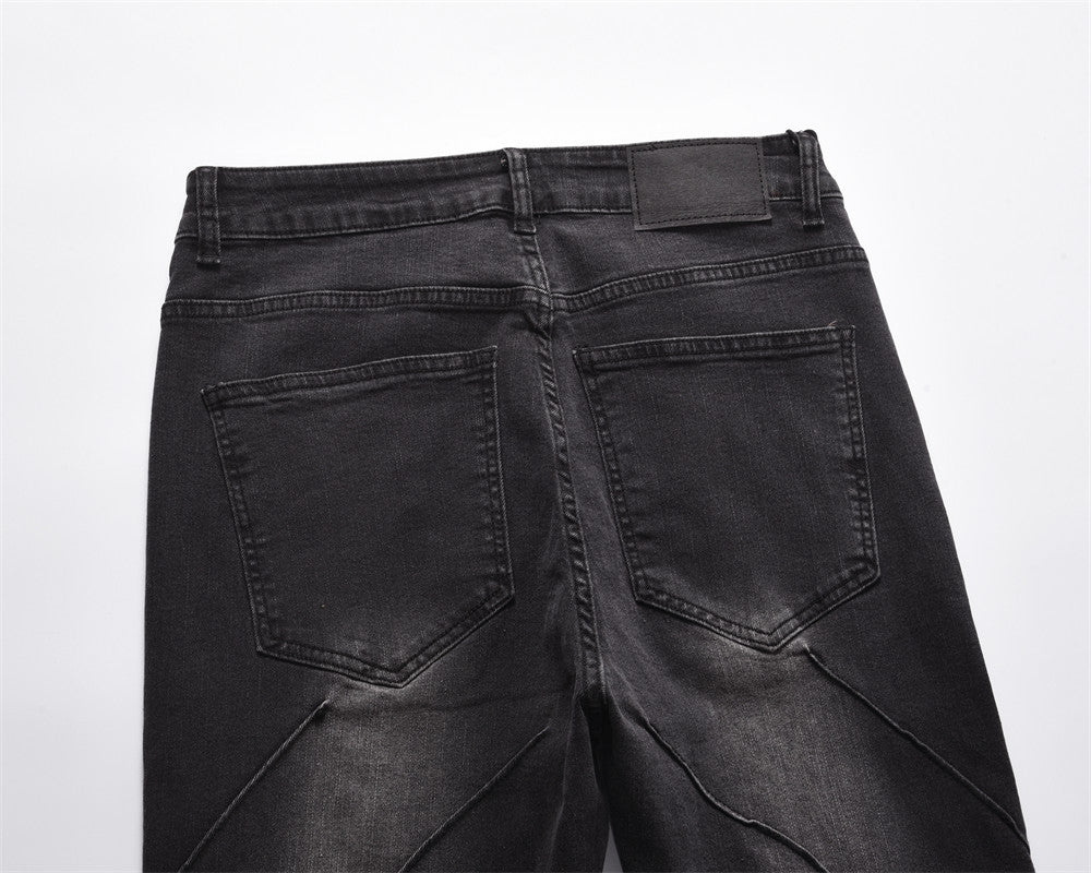 Back view of MONO//FIT men's topstitching jeans showcasing stylish design and pocket details