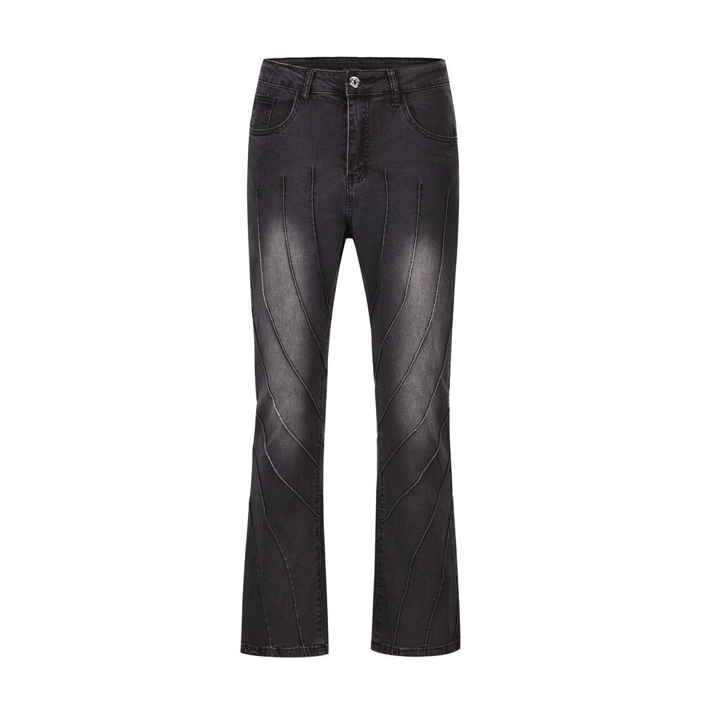 MONO//FIT men's topstitching jeans in black with stylish seam details for a modern look