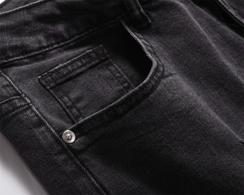 MONO//FIT men's topstitching jeans in black with detailed stitching and classic pocket design