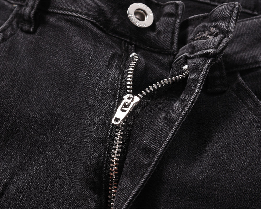 MONO//FIT men's topstitching jeans featuring a stylish zip fly and durable fabric detail