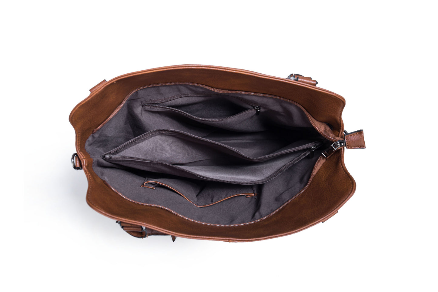 Large capacity handbag for women by MONO//FIT featuring multiple compartments for organization