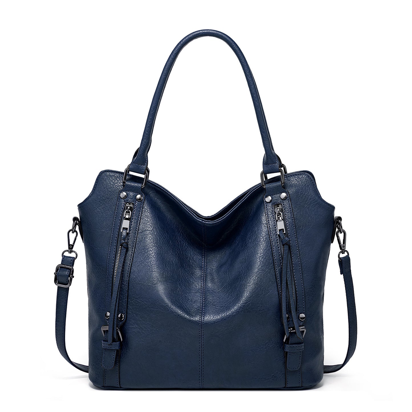 MONO//FIT stylish large capacity handbag for women in navy blue with dual shoulder straps