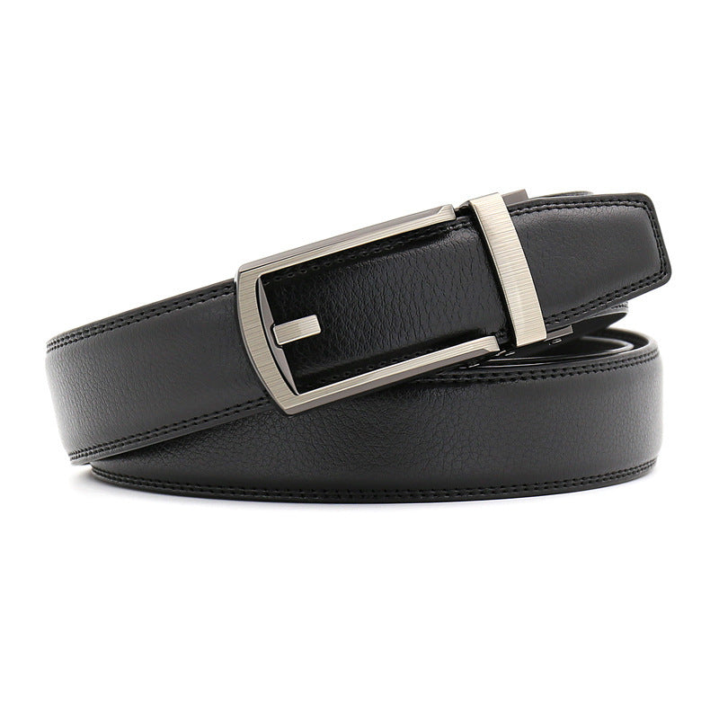 MONO//FIT Black Leather Belt for Men with a Sleek Metal Buckle for Stylish Outfits