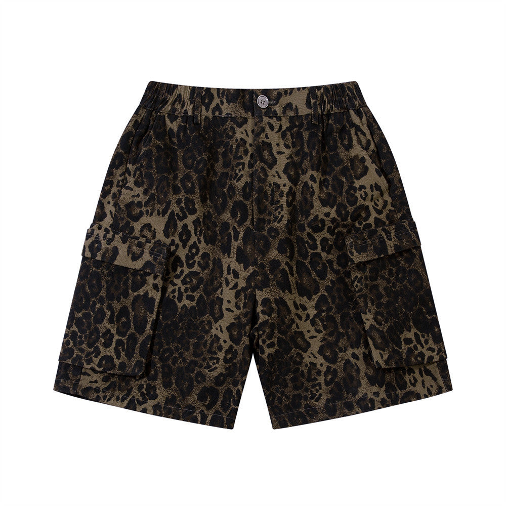 MONO//FIT leopard camouflage shorts men with multiple pockets for casual and outdoor wear