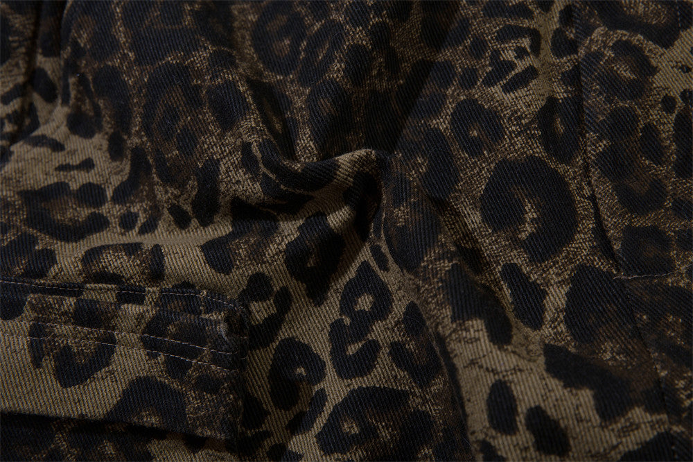 Leopard camouflage shorts men from MONO//FIT in a stylish dark print suitable for casual wear