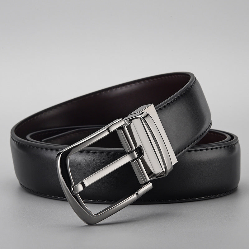 MONO//FIT men's leather business belt in black with a sleek metal buckle for formal occasions