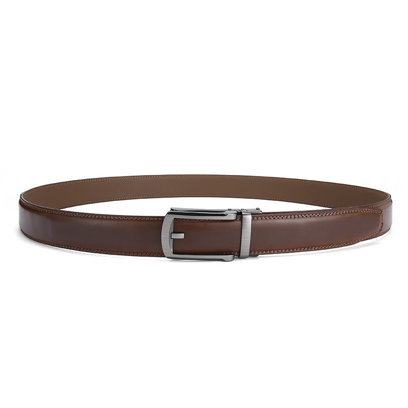 MONO//FIT men's timeless design belt in brown leather featuring a stylish silver buckle