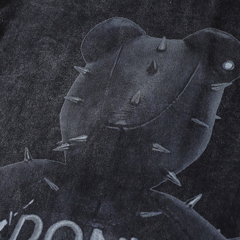 MONO//FIT streetwear bear graphic tee featuring a unique design with spikes
