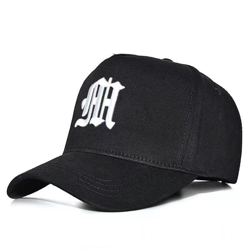 MONO//FIT Men's tall crown baseball cap in black with stylish embroidered logo