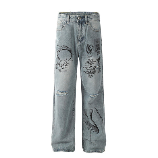 MONO//FIT Men's Graffiti Jeans with Unique Designs