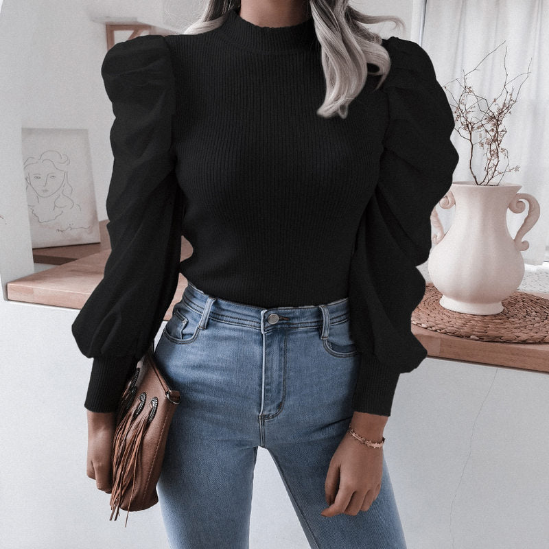 MONO//FIT Women's Puff Sleeve Blouse in White