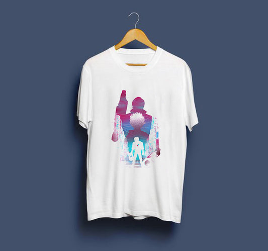 MONO//FIT Akira capsule tee men in white featuring vibrant graphic design