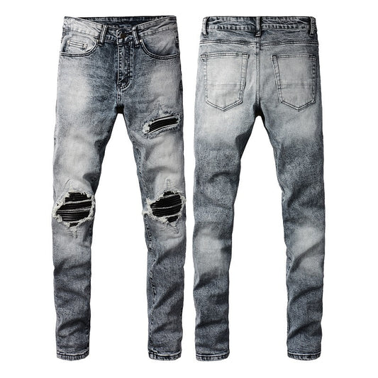 MONO//FIT American retro jeans for men with distressed style and a sleek fit, ideal for casual wear