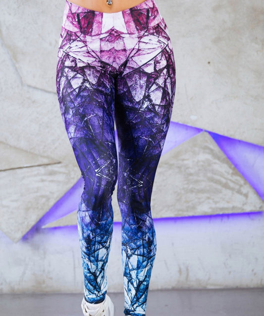 Colorful Angel Wings Yoga Pants with a unique geometric design for stylish workouts