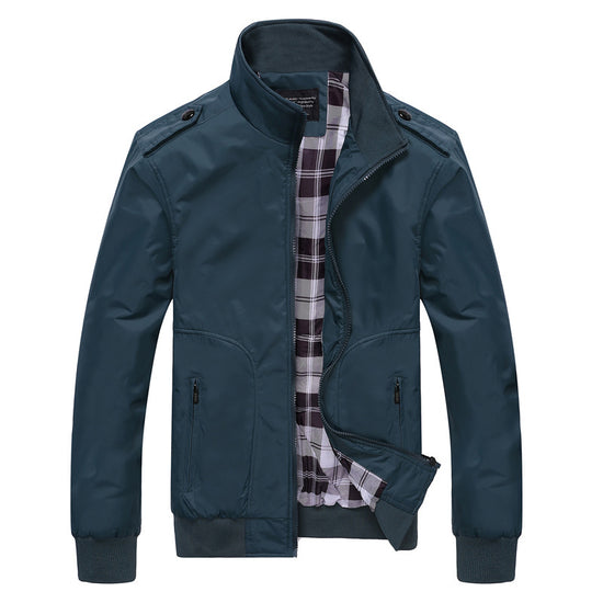 MONO//FIT Autumn men's fashion jackets in navy with a stylish interior plaid design