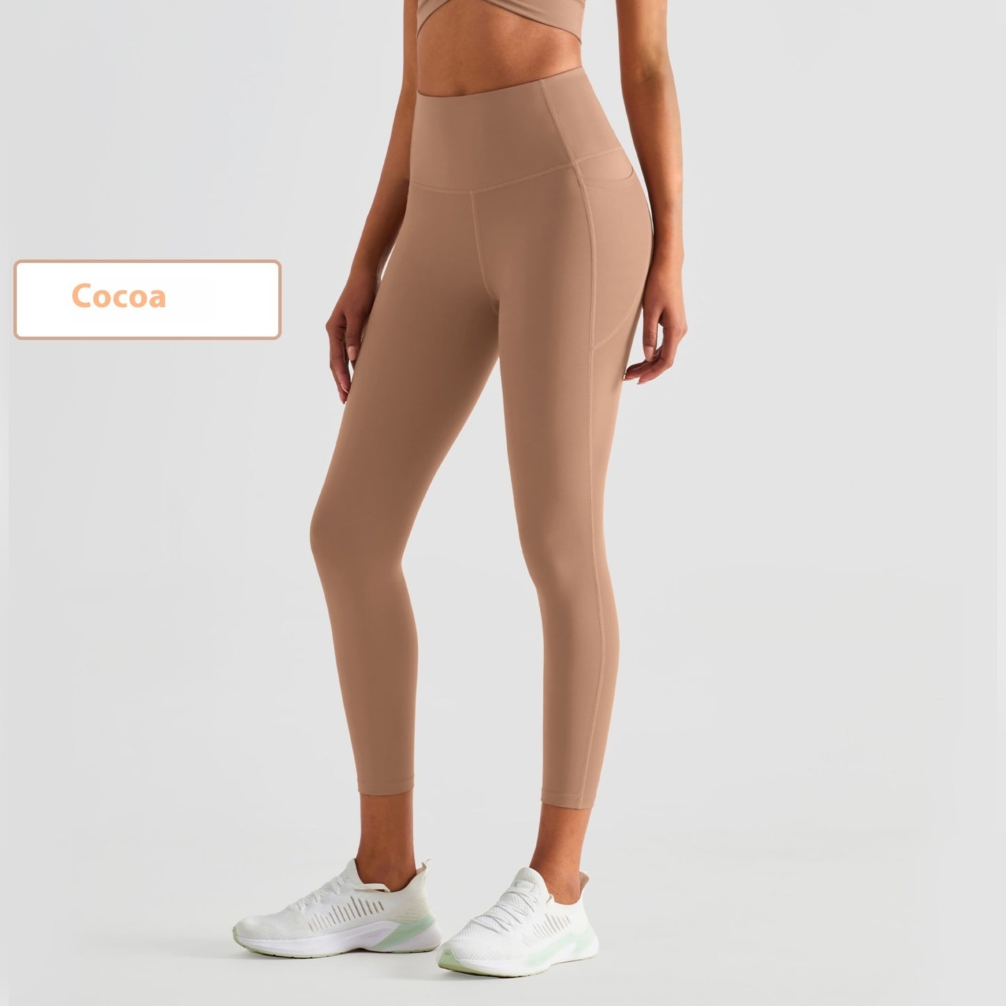 Cocoa high-waisted tights for women featuring a sleek design and perfect for fitness activities
