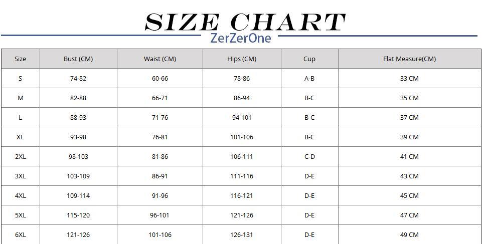 MONO//FIT Brazilian bathing suit women with size chart indicating bust, waist, and hip measurements