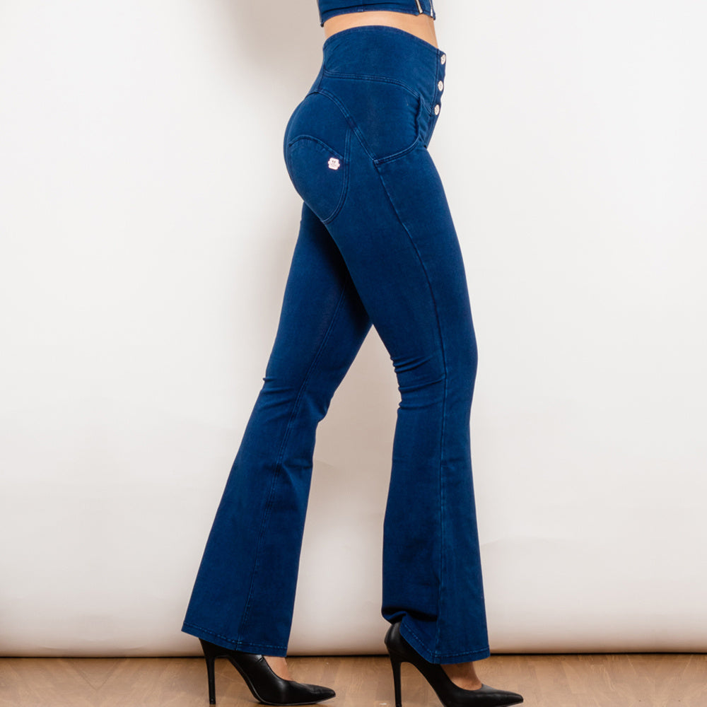MONO//FIT bum lift jeggings dark blue with a flared leg design for a stylish look