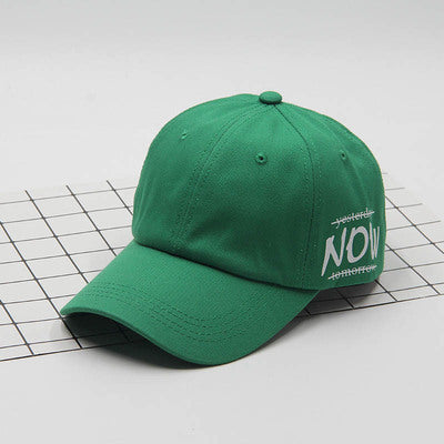 Green MONO//FIT California cap for men with NOW graphic detail on the side