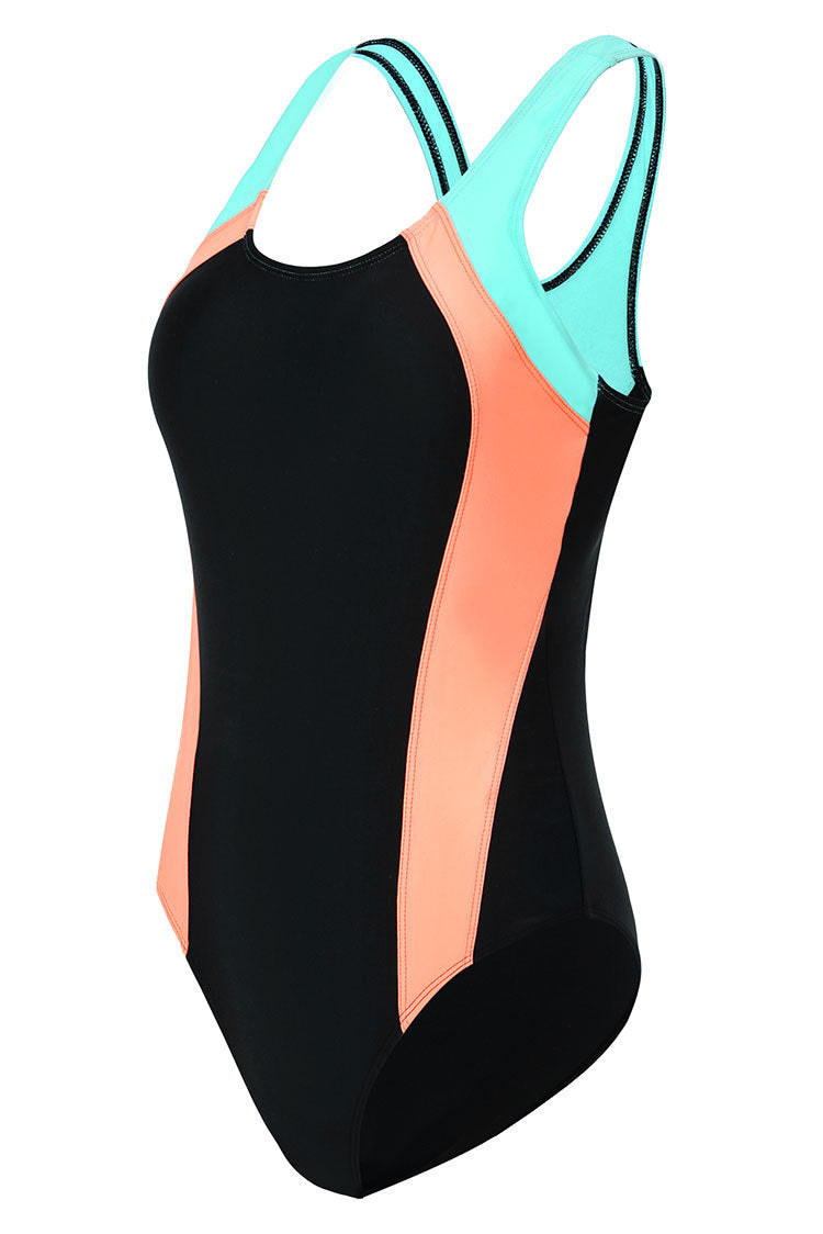MONO//FIT Women's Colorful Bikinis for Women in Black, Aqua, and Coral with Racerback Design