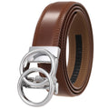  Chrome Buckle 3633 Brown Belt