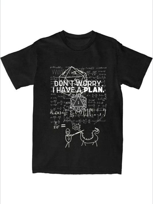 MONO//FIT Black T-Shirt featuring Dungeons and Dragons clothing design with funny math illustrations