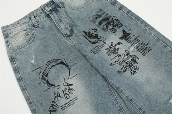 MONO//FIT Men's Graffiti Jeans with Unique Designs
