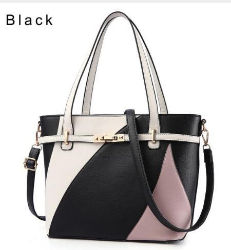 Stylish MONO//FIT fashion brand women's handbag in black, white, and pink with a versatile design