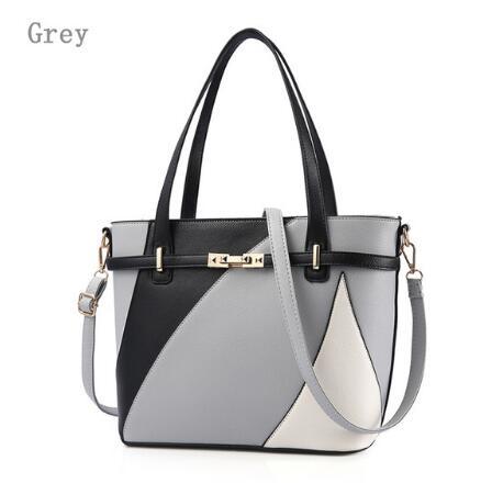 Stylish MONO//FIT fashion brand women's handbag in grey with a unique geometric design