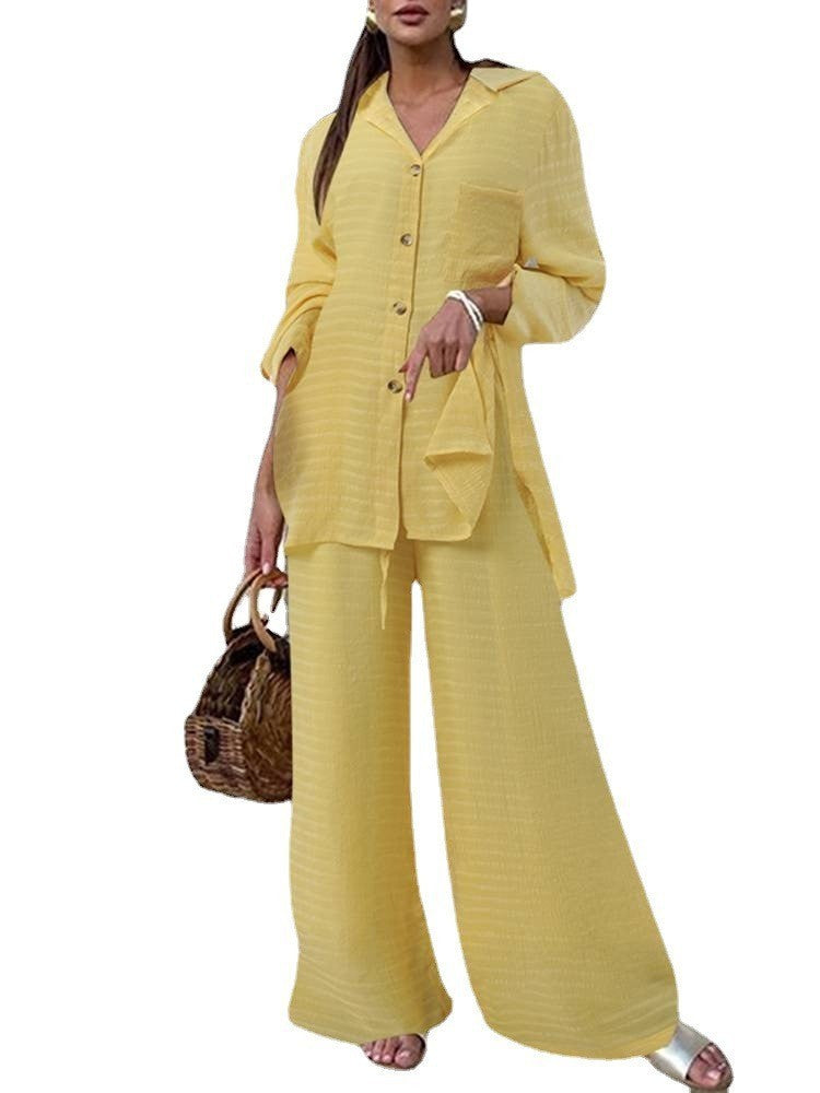 MONO//FIT Yellow Two-Piece Set with Fashion Pocket Outfit for Effortless Style and Comfort