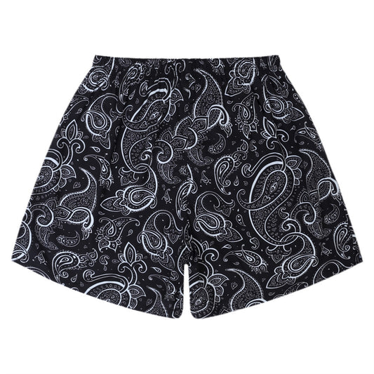 MONO//FIT fashion printed shorts for men featuring a stylish paisley design in black and white