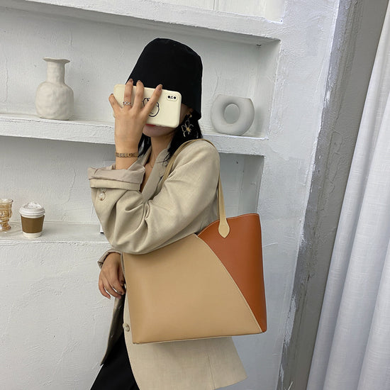 MONO//FIT fashion shoulder bag for women in beige and brown, stylish and versatile for any outfit