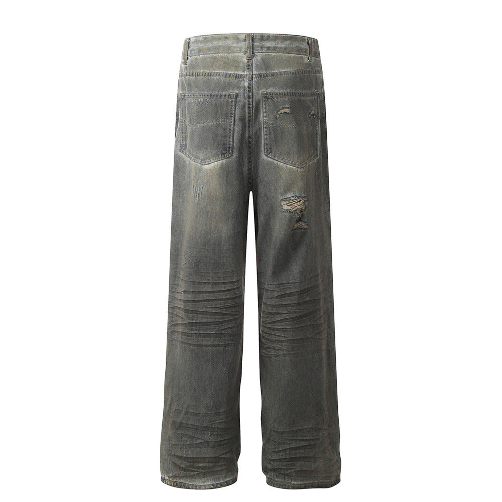 MONO//FIT Men's Jeans with Distressed Design, Perfect for heavy industry streetwear style