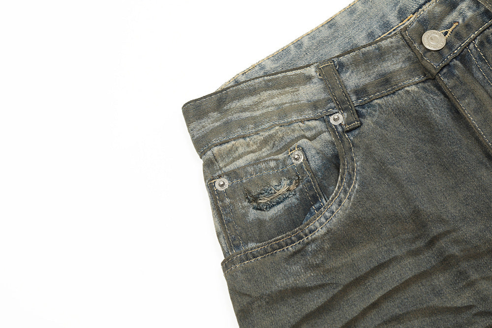 MONO//FIT Men's Jeans with Distressed Design for heavy industry streetwear style