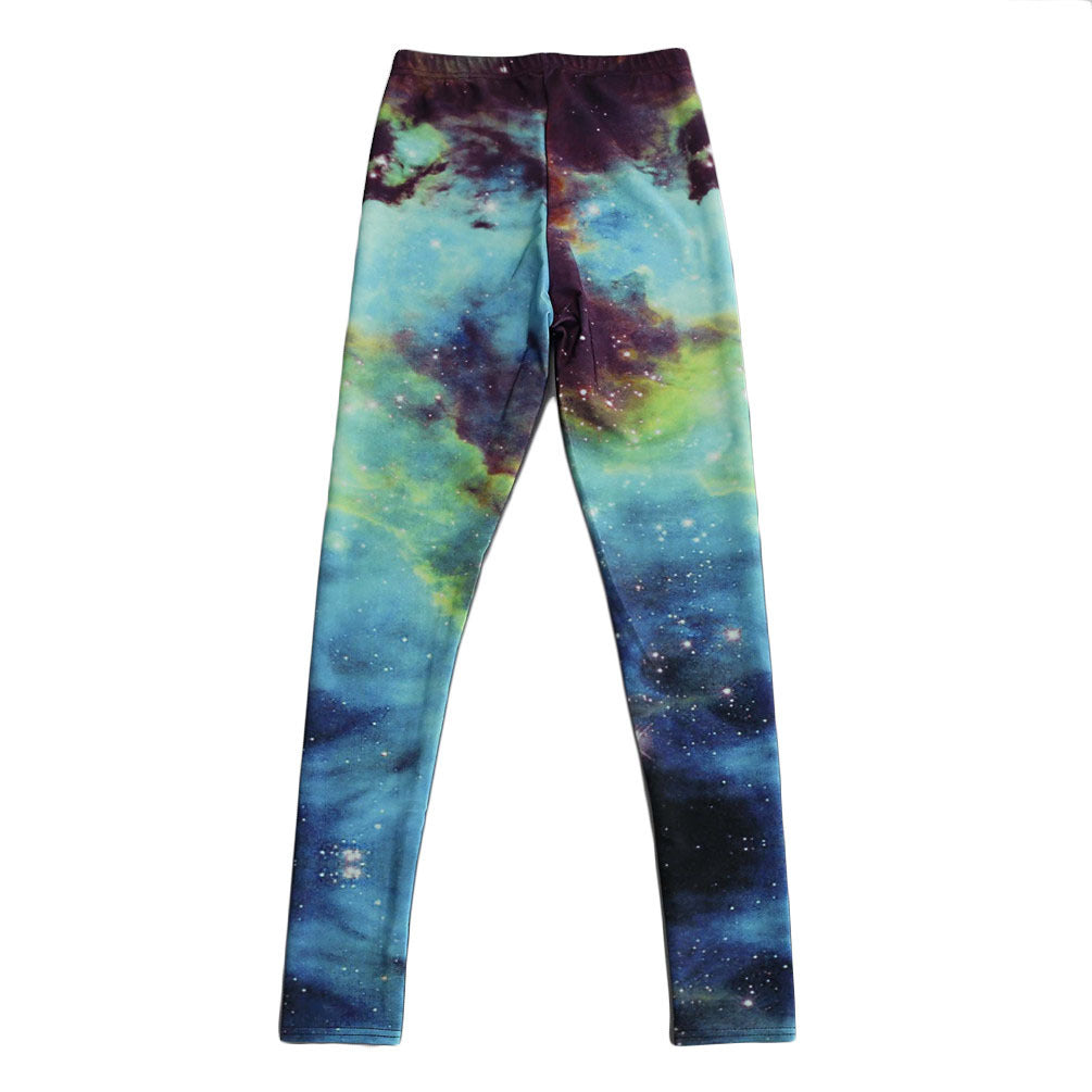Colorful galaxy print hip lift leggings for women designed for comfort and style during workouts