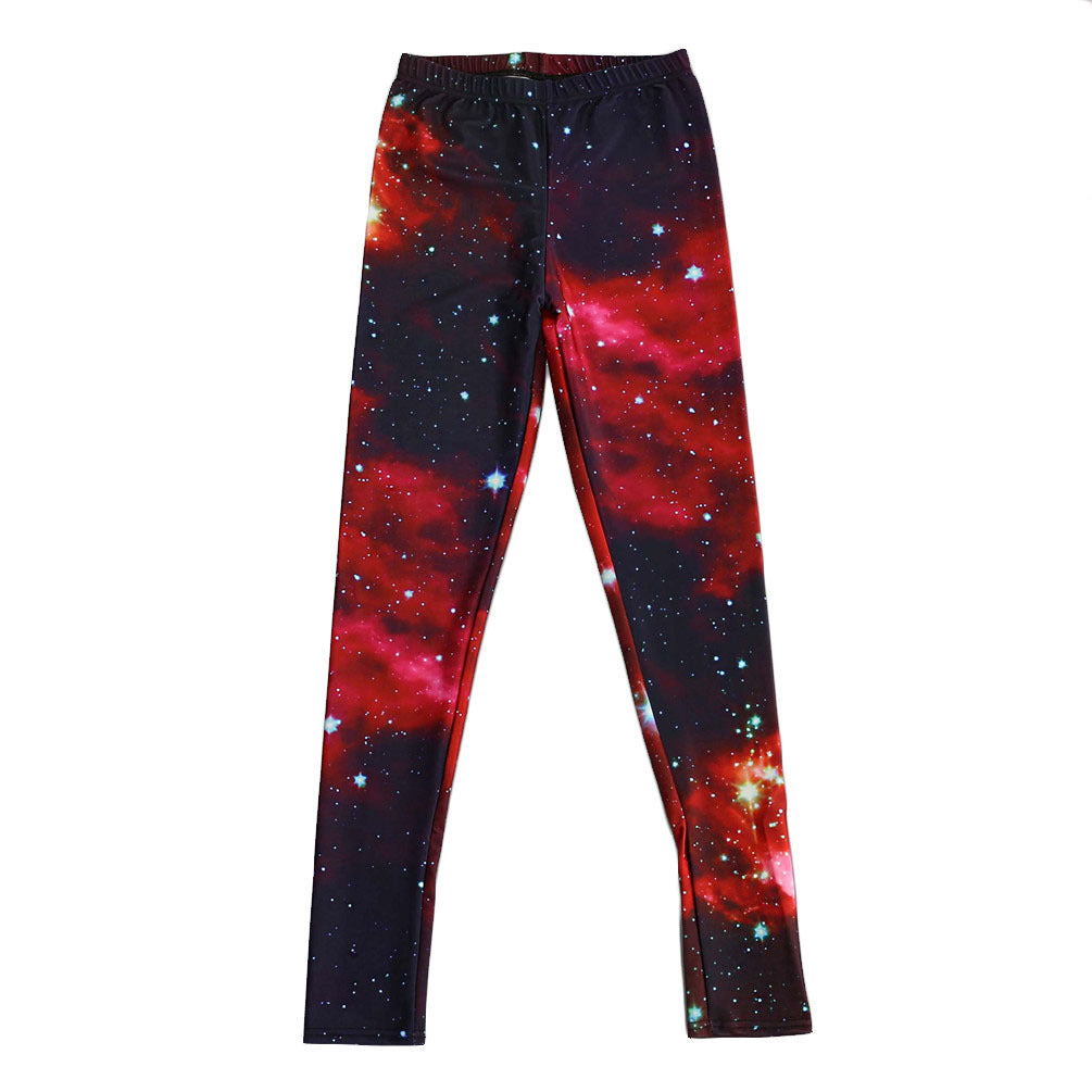 Stylish galaxy print hip lift leggings for women, perfect for gym or casual wear