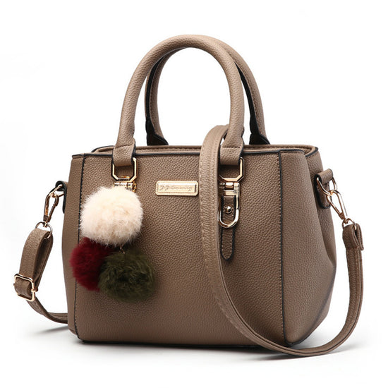 MONO//FIT Korean one-shoulder bag in stylish design with pom pom keychain for trendy look
