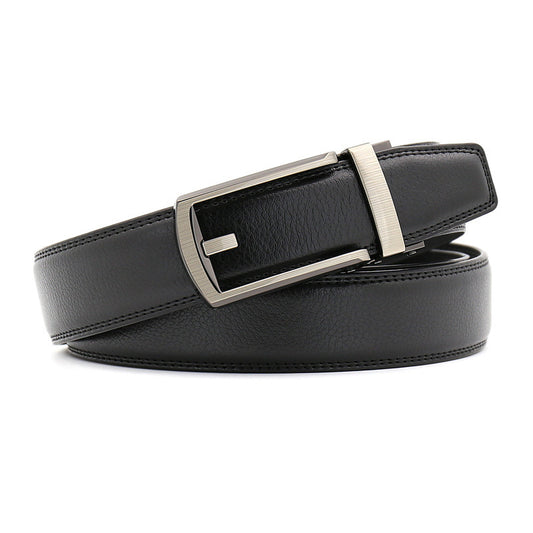 MONO//FIT Black Leather Belt for Men with a Sleek Metal Buckle for Stylish Outfits