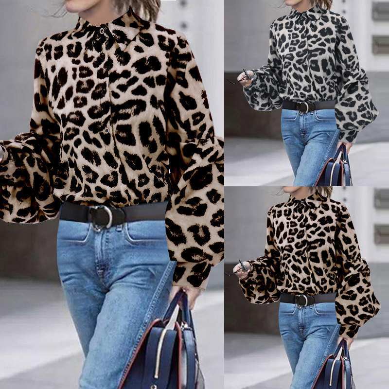 MONO//FIT Leopard Print Tops for Women in Various Styles with Long Sleeves