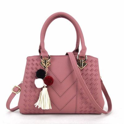 MONO//FIT luxury ladies handbags in pink with chevron pattern and decorative charm