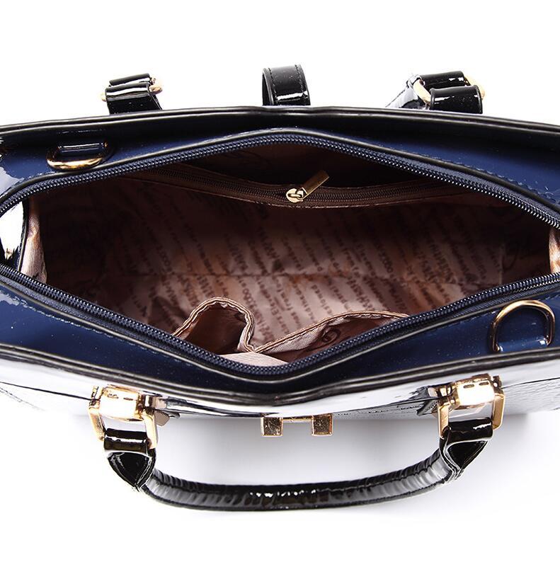 Interior view of MONO//FIT luxury women's handbags showing spacious compartments and elegant design