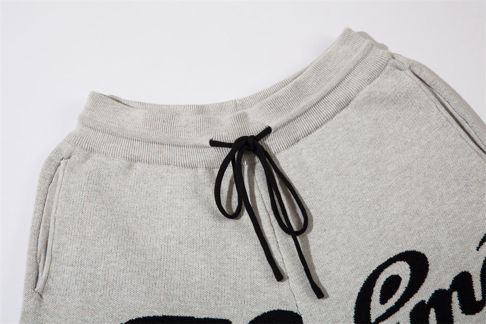 Gray MONO//FIT luxury wool shorts for men featuring a drawstring waistband and soft fabric